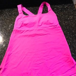 Hot pink built in bra lulu tank